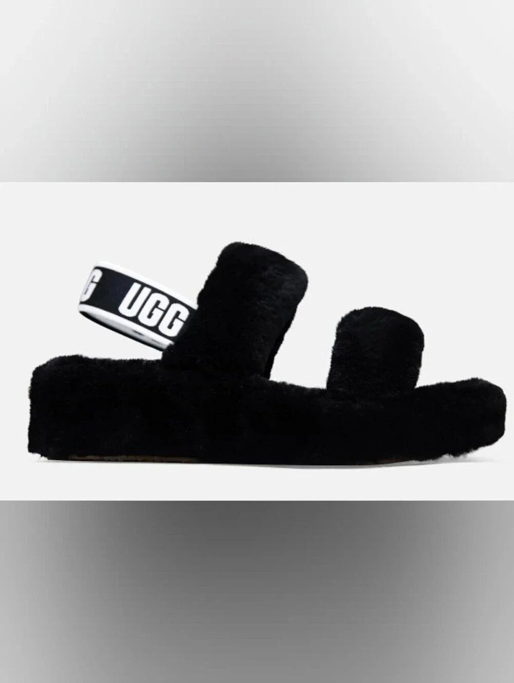 UGG Wmns Oh Yeah Slide 'Black' Sandals Size 9 Used Exc MSRP $100